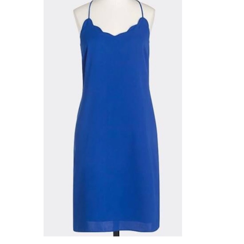 Blue Scallop-Edge Dress